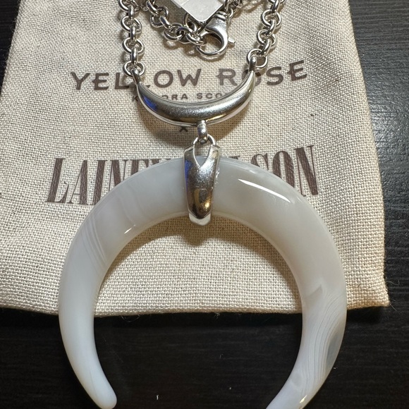Kendra Yellow Rose Scott Lainey Wilson Crescent Necklace White/Silver - Picture 6 of 6